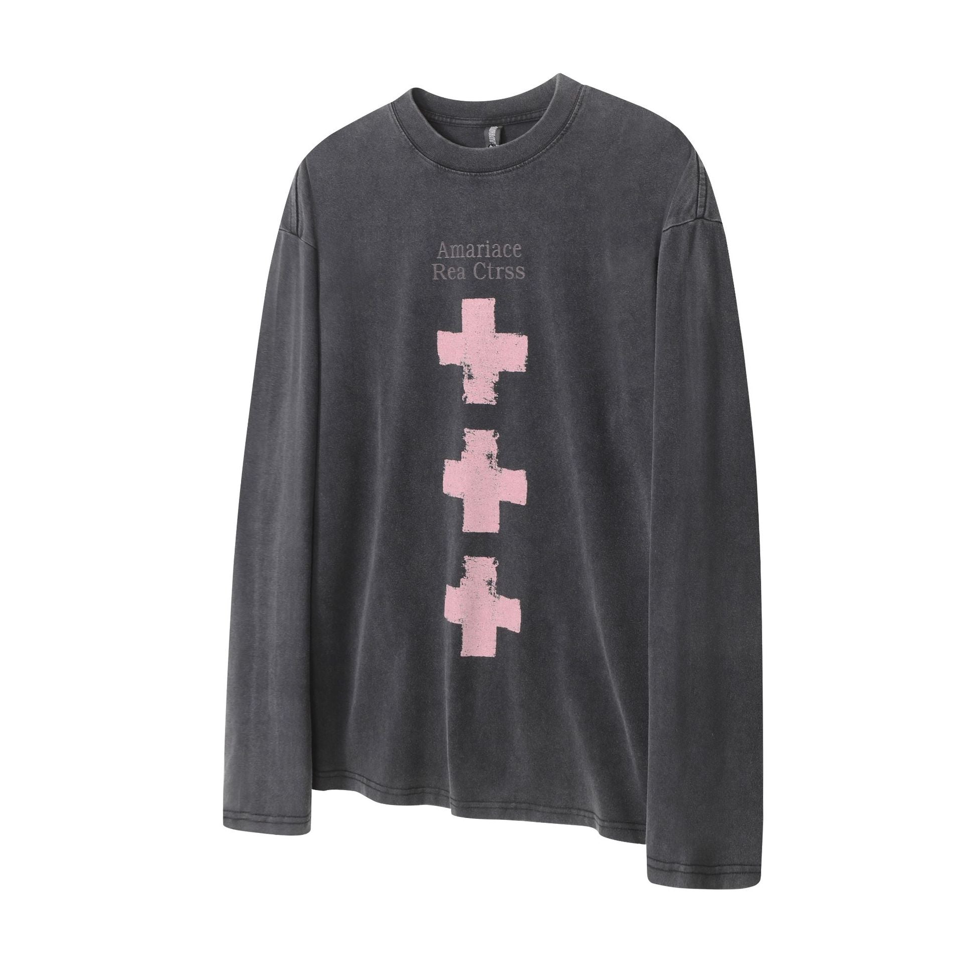 Layered Distressed Washed Long Sleeve Tee