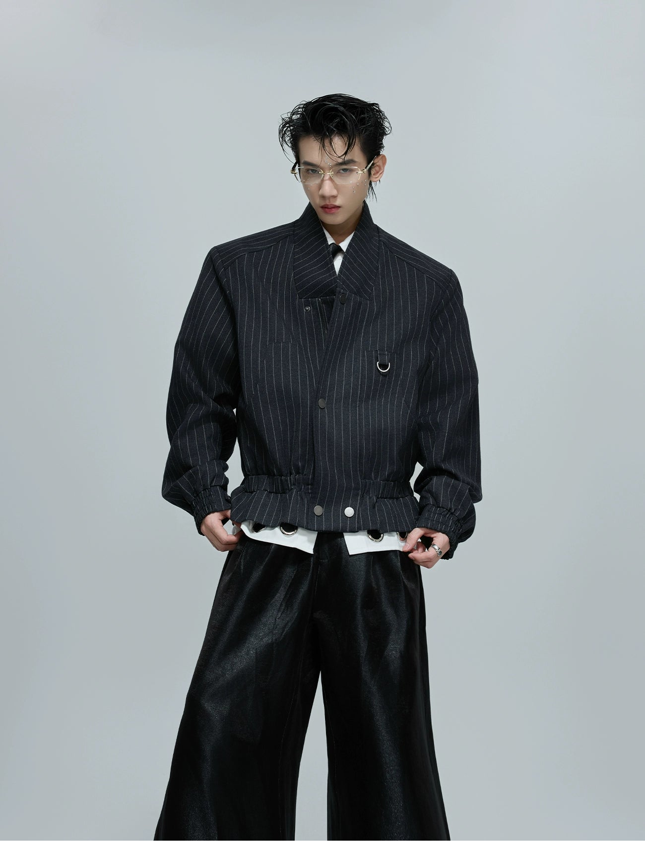 【25s Nov.】Stand-up Collar Zip-up Button Jacket