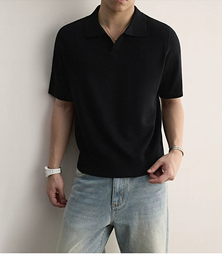 Ice Silk Knit Polo Shirt