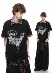 Vintage Leopard Patchwork Polo
