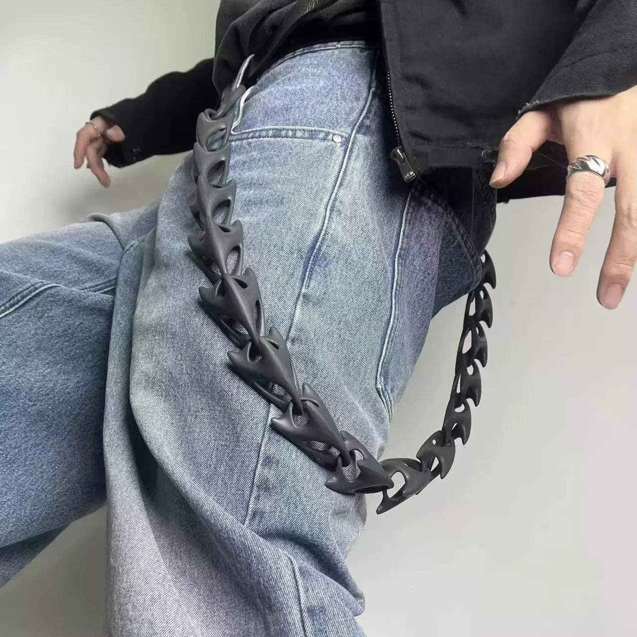 Cyber Gothic Spine Waist Chain