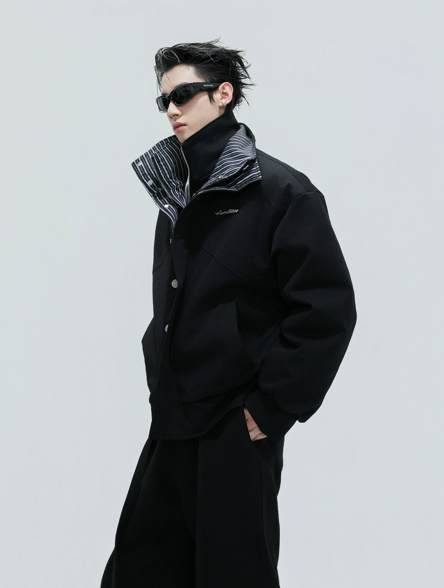 【25s Nov.】Washed Striped Thickened Cotton Coat