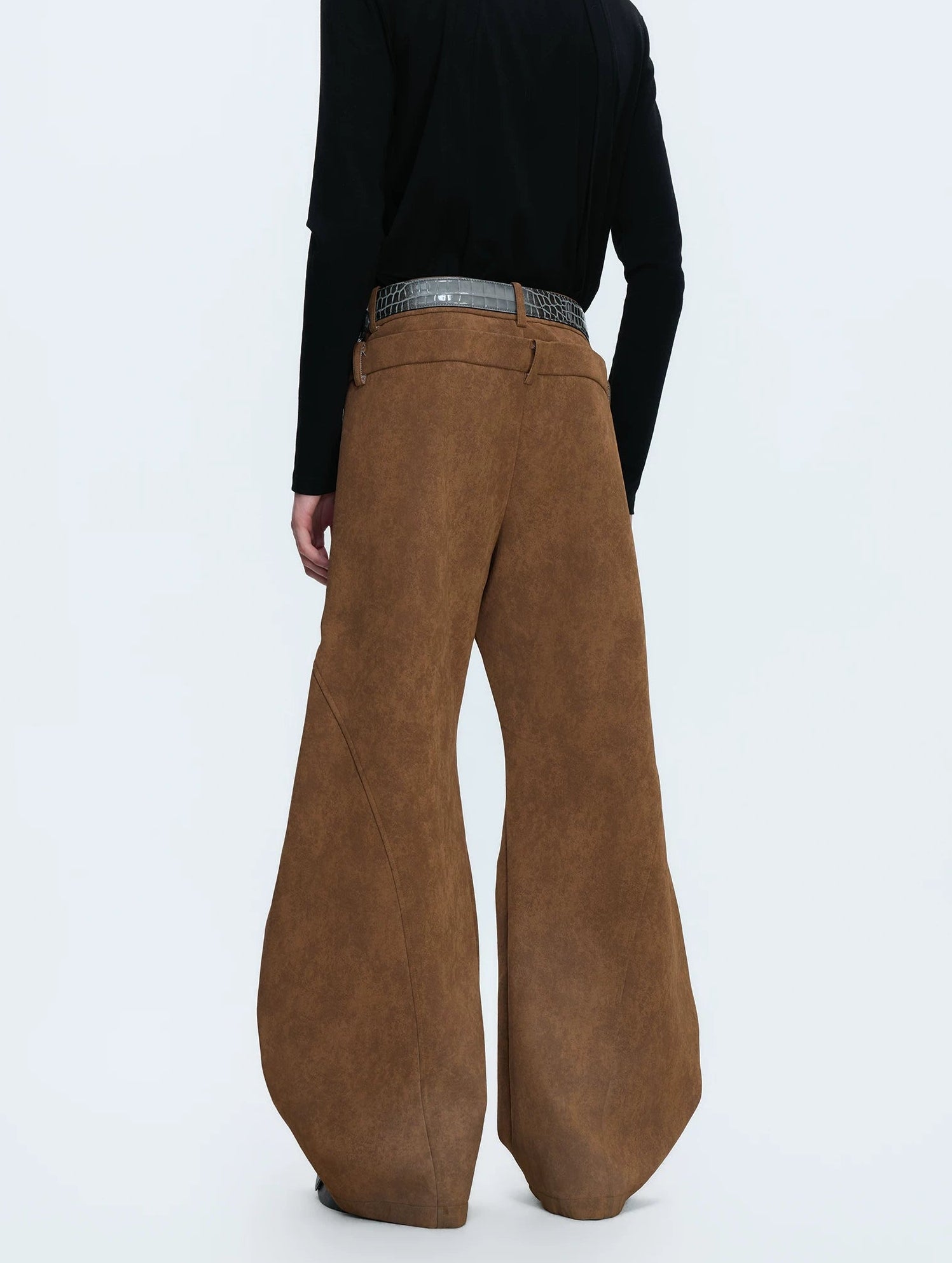 【26s Jan.】Retro Suede Double-layer Curved Trousers