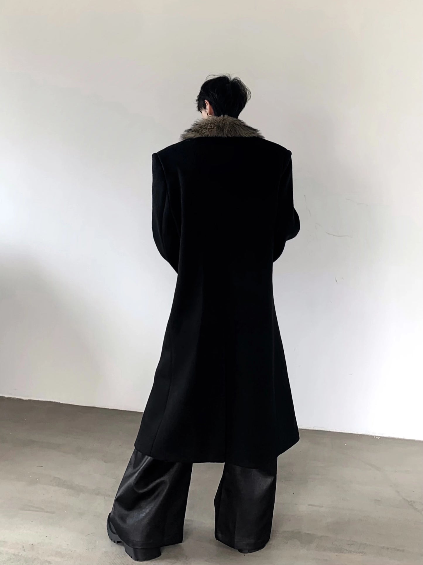 【25s Nov.】Retro Wool Large Fur Collar Long Coat