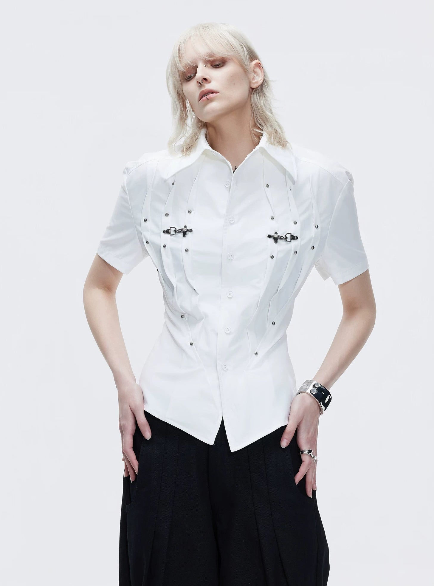 【26s Apr.】Pleated Waist Structured Shirt