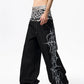 Hand-painted Thorn Leopard Print Double Waistband Jeans