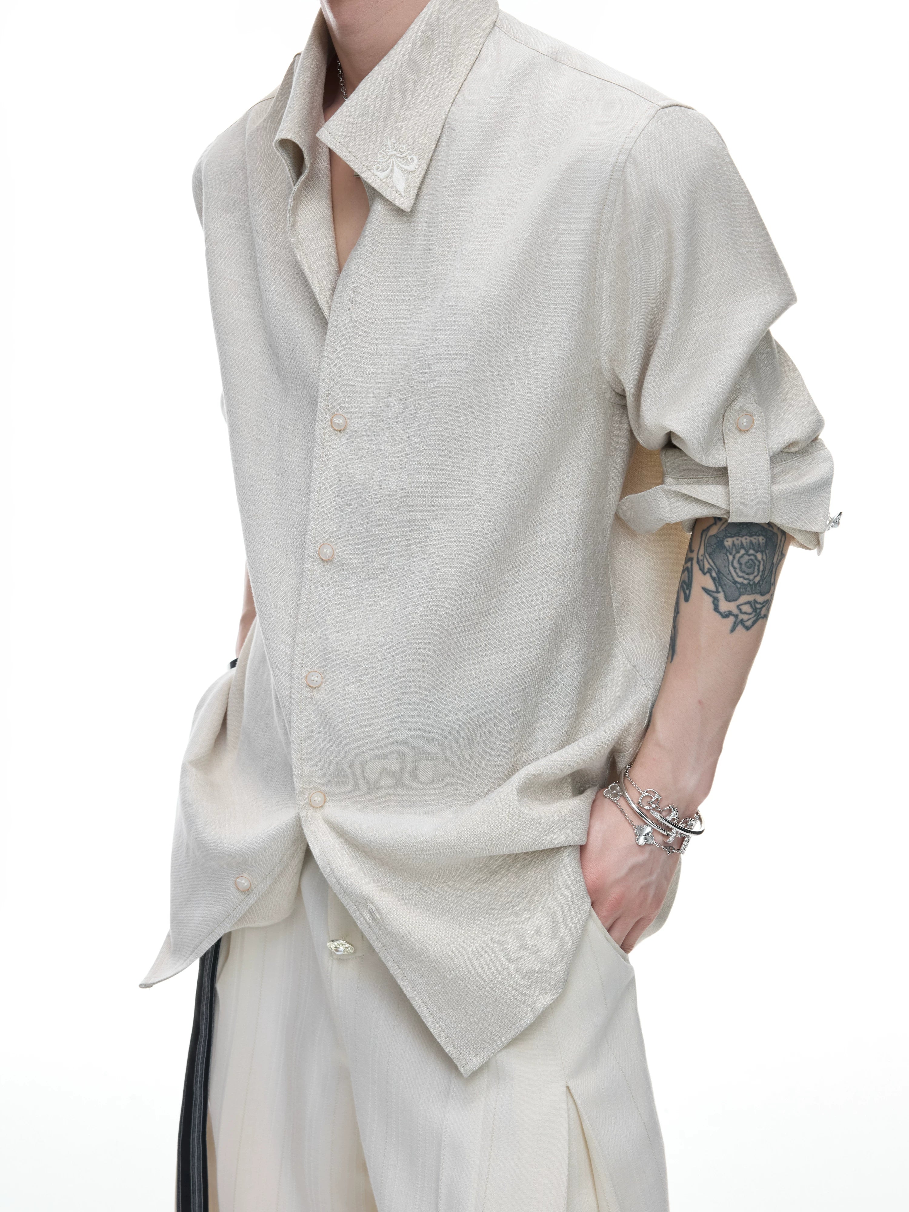 Textured Linen Relaxed Shirt