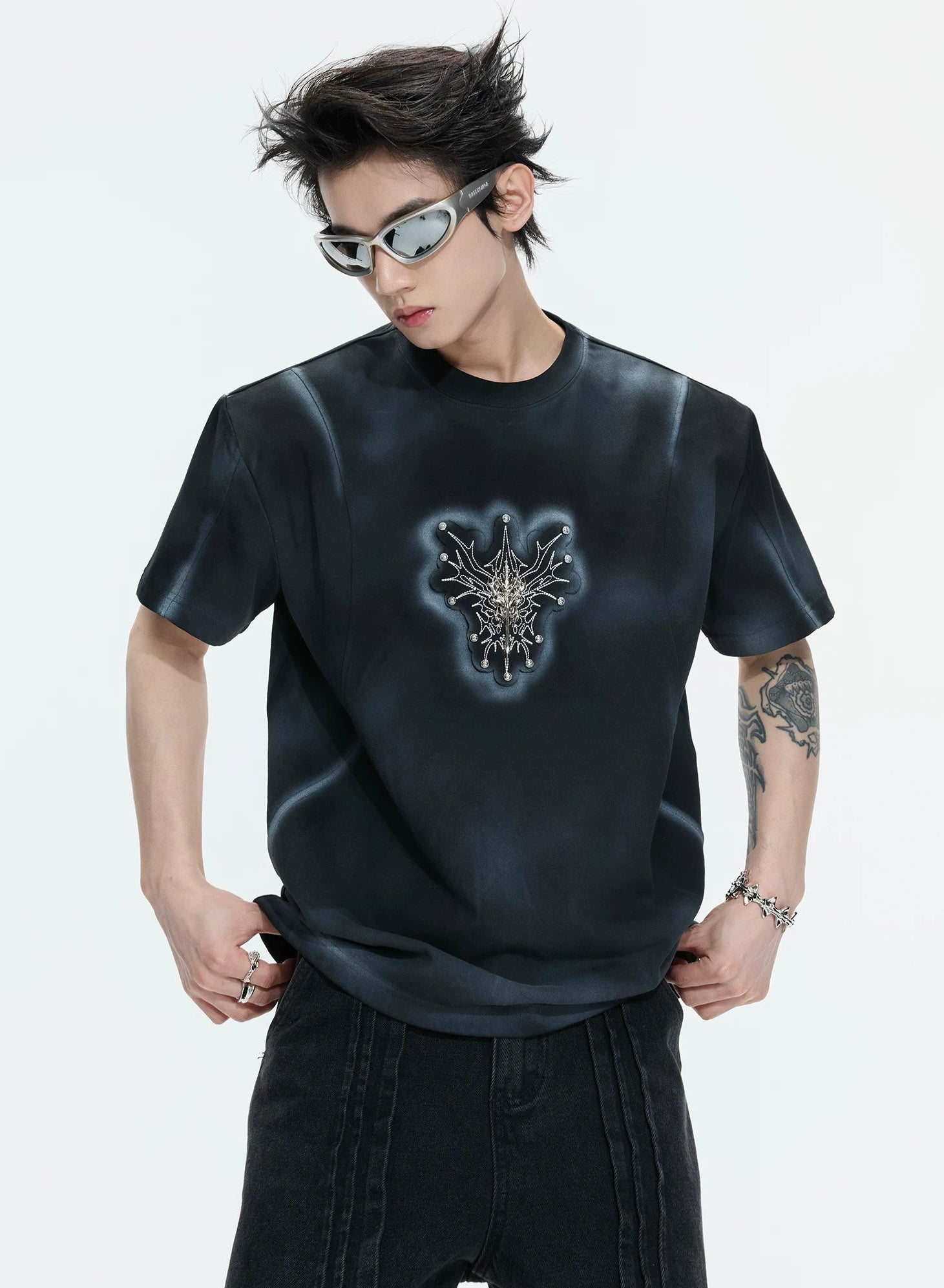 Hand-Painted Gradient Shoulder Tee