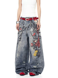 【25s Jul.】American High Street 3D Chain Print Jeans