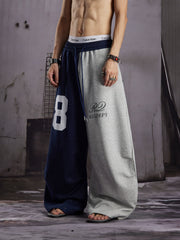 Black Red Contrast Jersey Sweatpants