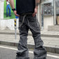 【25s Jun.】Distressed Frayed Patchwork Denim Jeans
