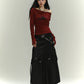 【25s Jul.】Off-Shoulder Asymmetrical Slim-Fit Base Top
