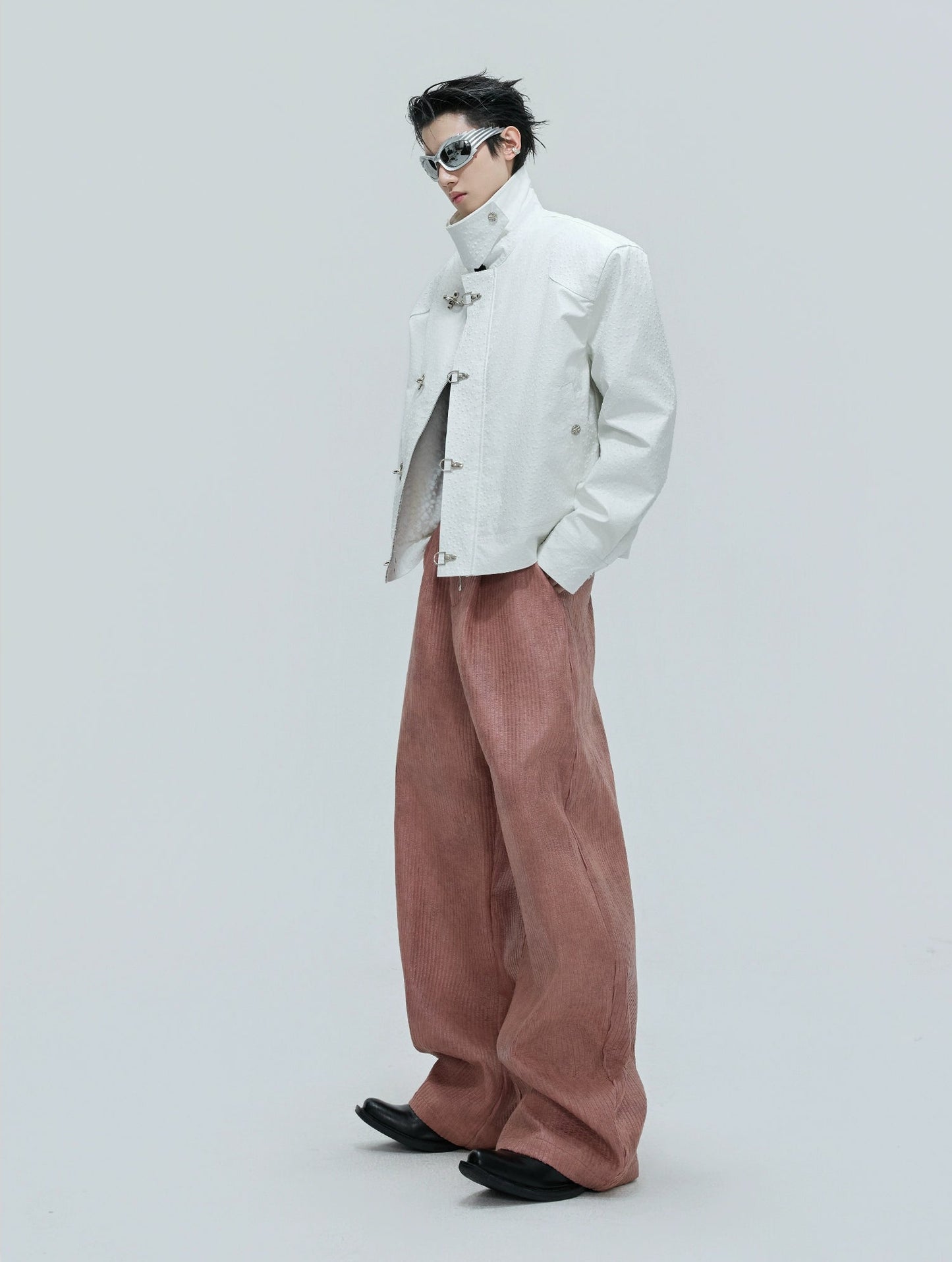 【25s Nov.】Waxed Distressed Leather Trousers