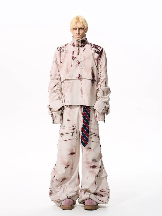 Suede Graffiti Deconstructed Design Hoodie/Pants