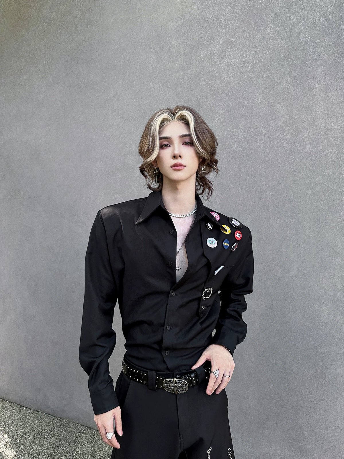 Badge Detail Casual Shirt