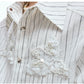 【25s Aug.】Striped Sequin-embroidered Linen Shirt
