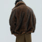 【25s Nov.】Riveted Faux Wolf Fur Collar Thickened Cotton Coat