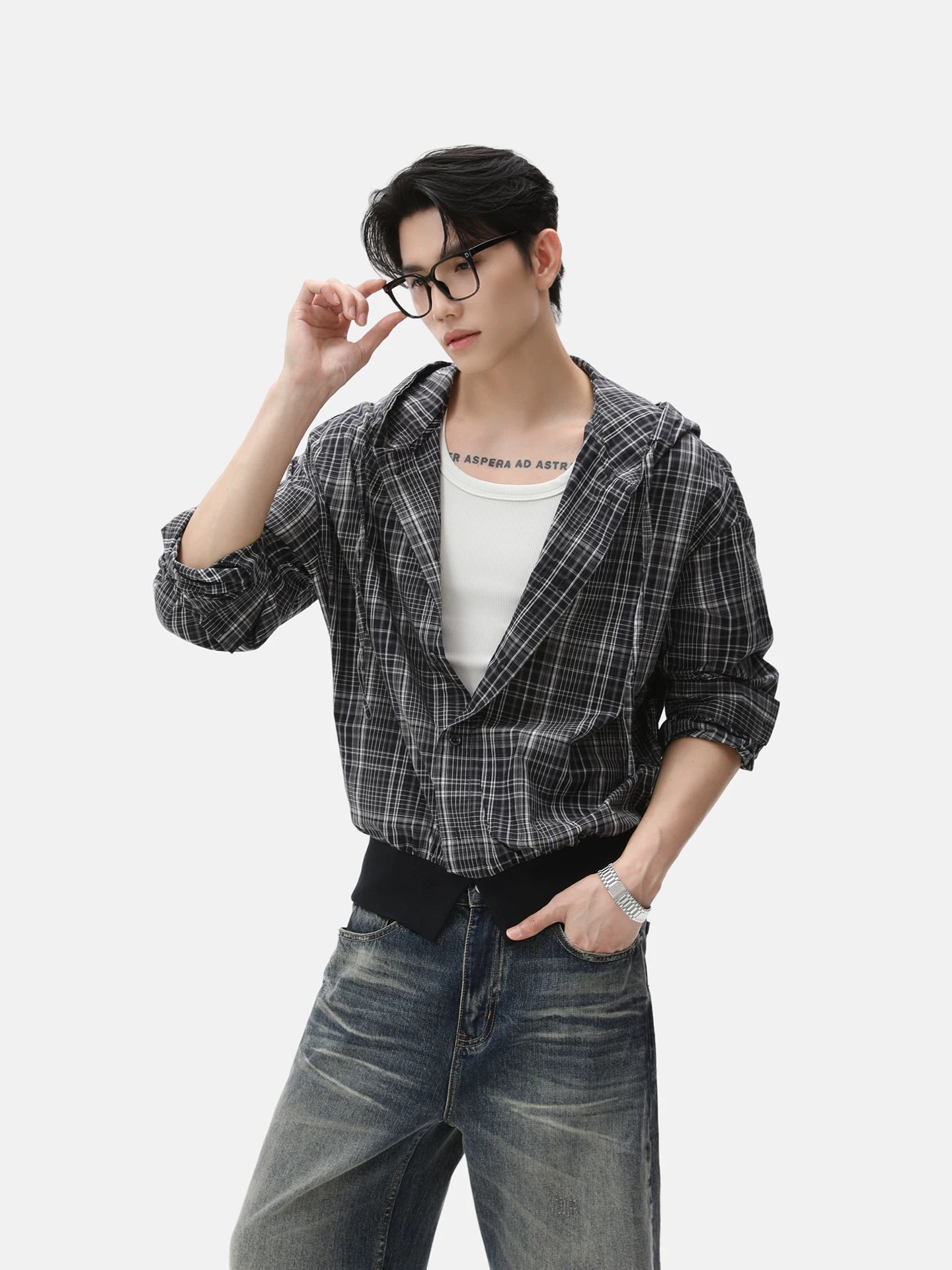 Vintage Plaid Hooded Jacket