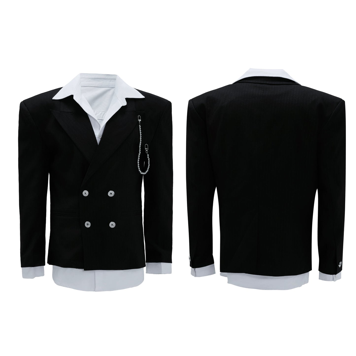 【25s Nov.】Shimmering Striped Fitted Blazer/Trousers