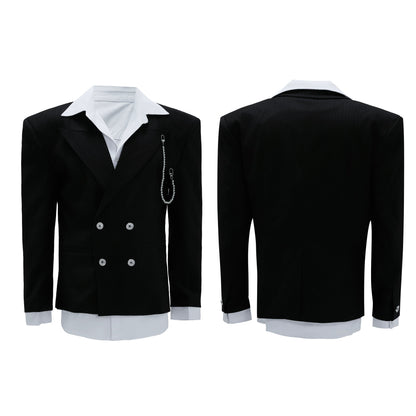 【25s Nov.】Shimmering Striped Fitted Blazer/Trousers