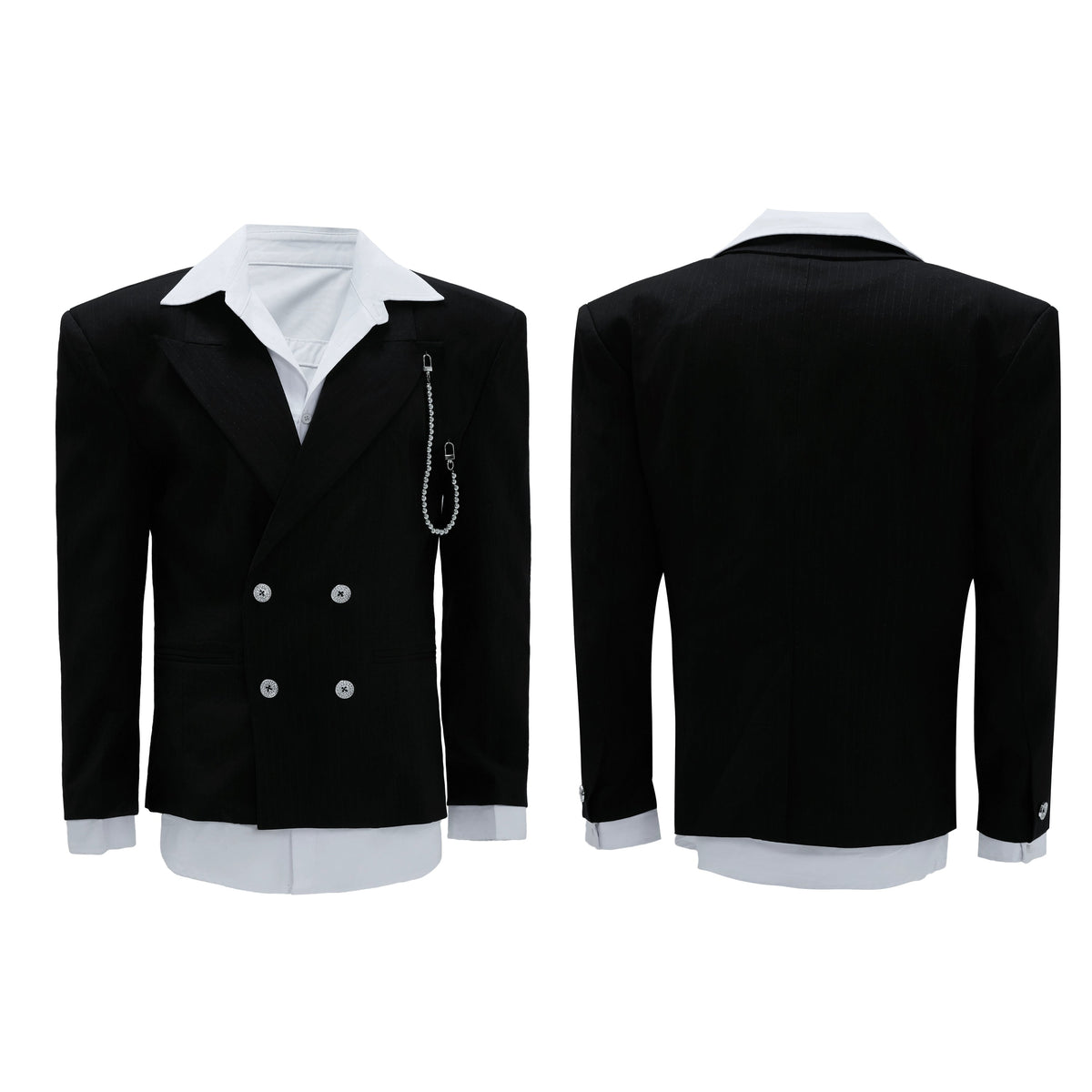 【25s Nov.】Shimmering Striped Fitted Blazer/Trousers