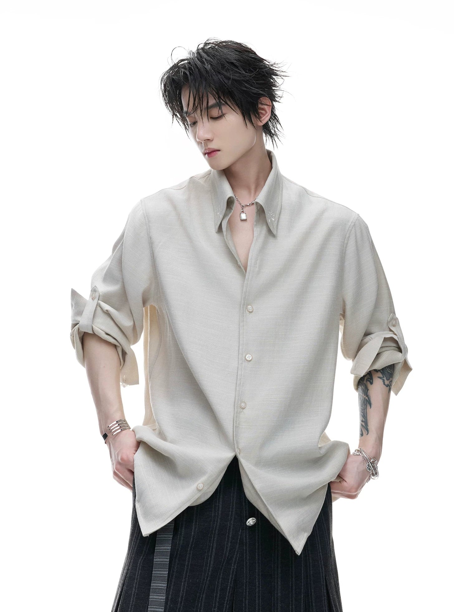 Textured Linen Relaxed Shirt