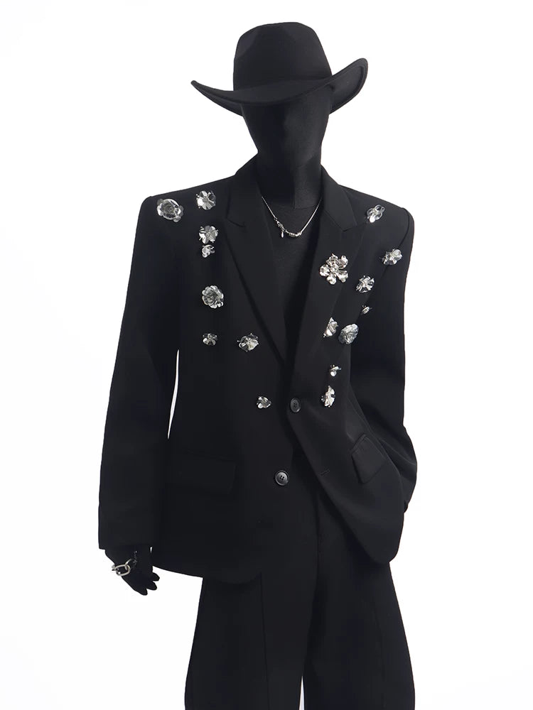 【26s May.】Rose Detail Oversized Tailored Blazer