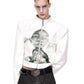 【25s Oct.】Portrait Print Cropped Leather Jacket