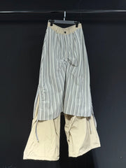 New Stripe Relaxed Pleated Flared Pants