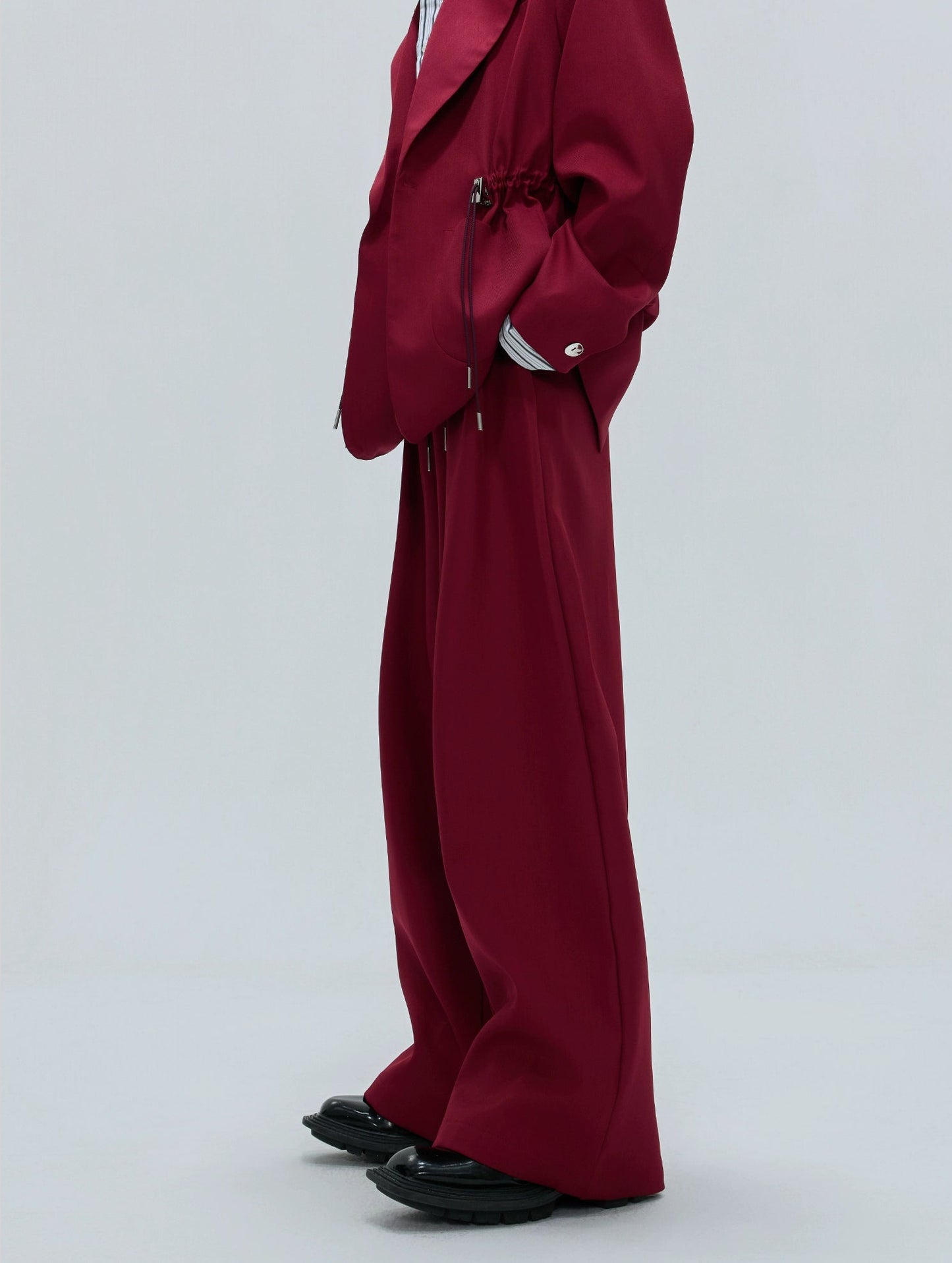 【25s Nov.】Drawstring Waist Padded Shoulder Suit/ Trousers