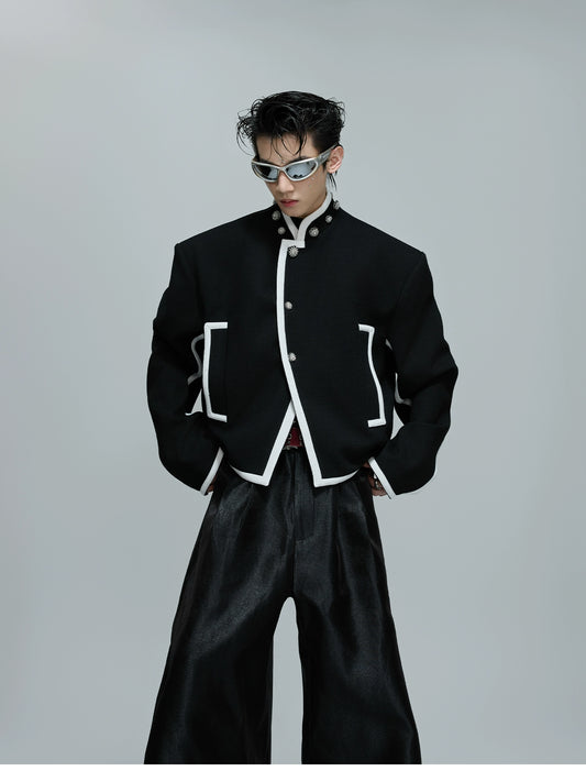 【25s Nov.】Exposed Stitching Deconstructed Color-blocked Jacket