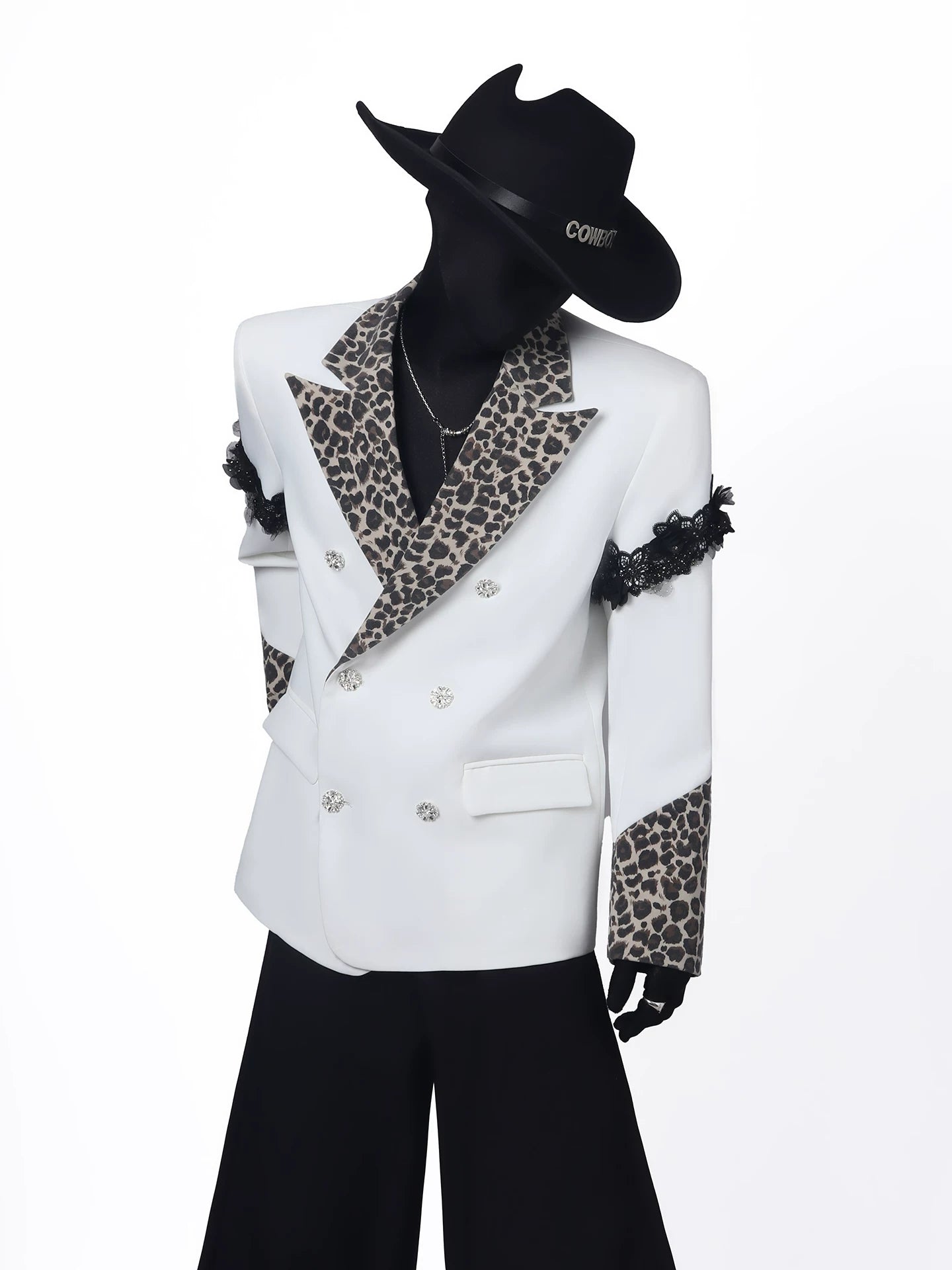 【26s May.】Leopard Collar Structured Oversized Blazer