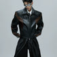 Embroidered Cropped Stand-up Collar Leather Jacket