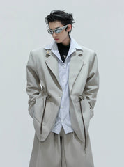 【25s Nov.】Drawstring Waist Padded Shoulder Suit/ Trousers