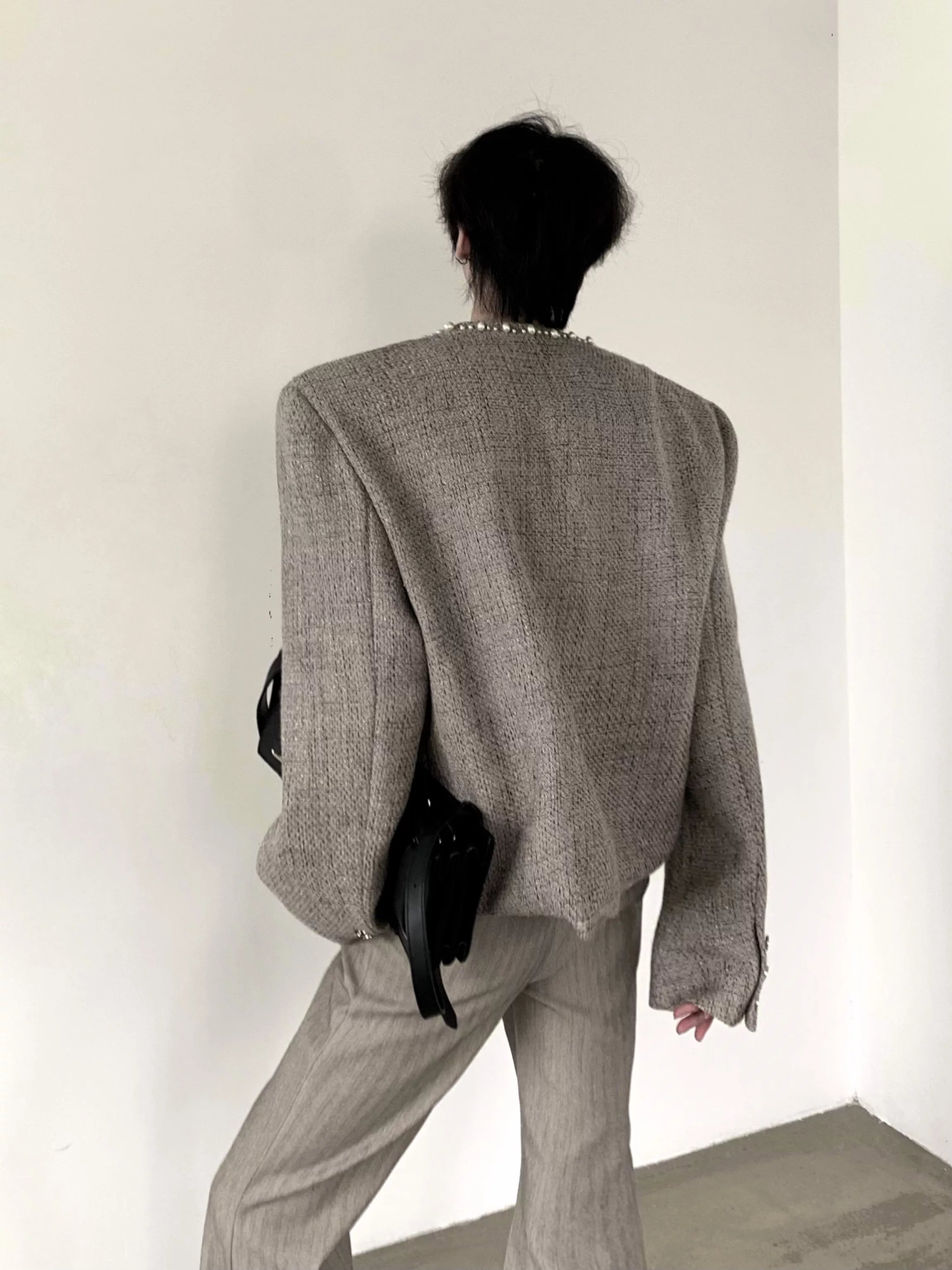 Pearl Embellished Vintage Tweed Jacket