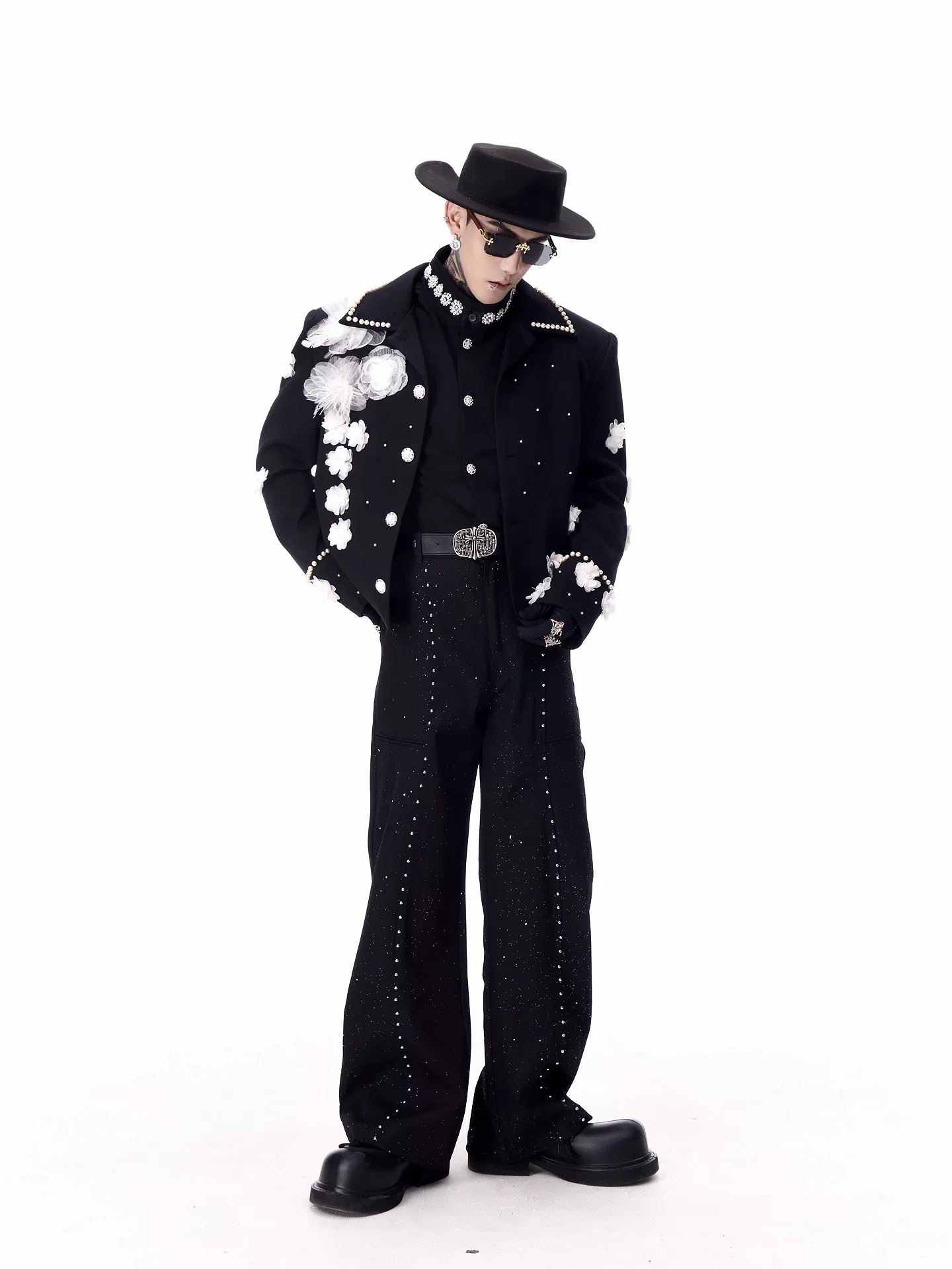 【26s Feb.】Couture 3D Floral Structured Shoulder Cropped Jacket / Pants