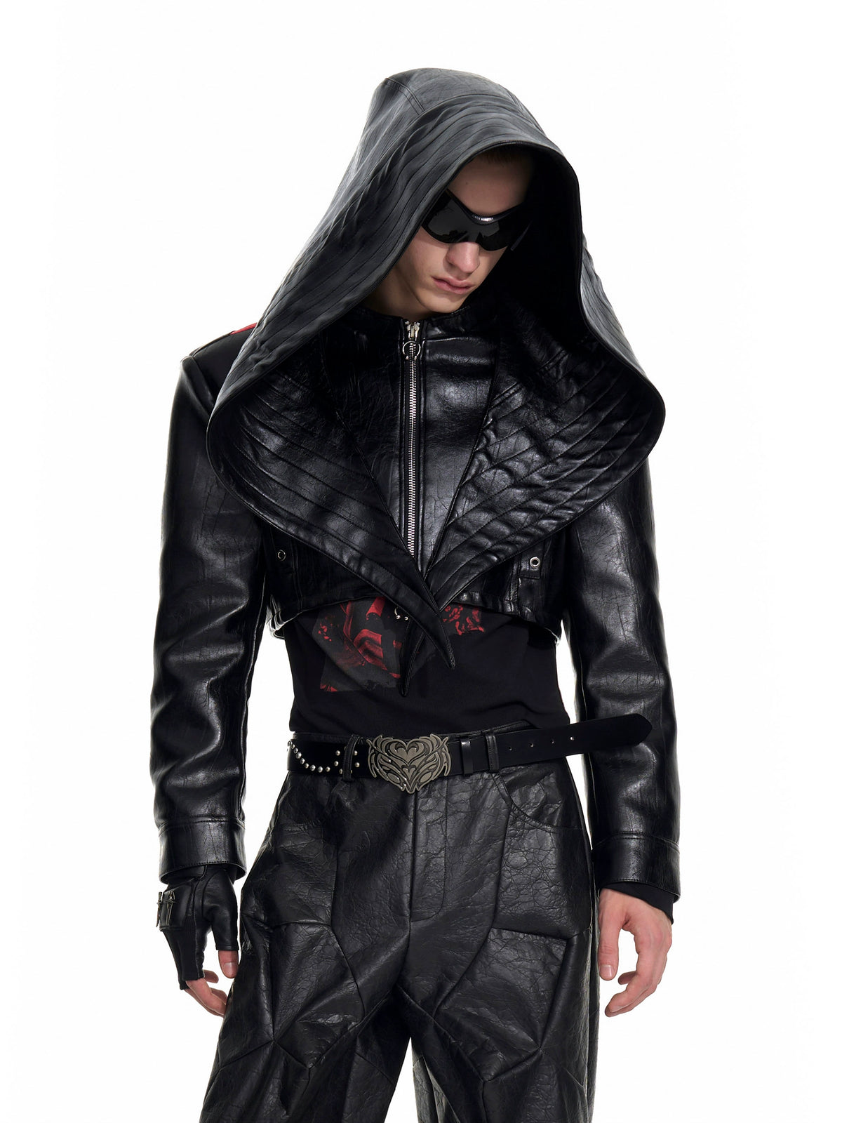 【25s Sep.】"Dark Knight" Bat Cap Pu Leather Jacket