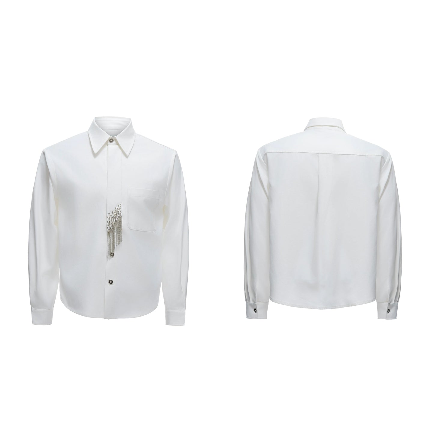 【25s Aug.】Tie-stitched Shoulder-padded Shirt