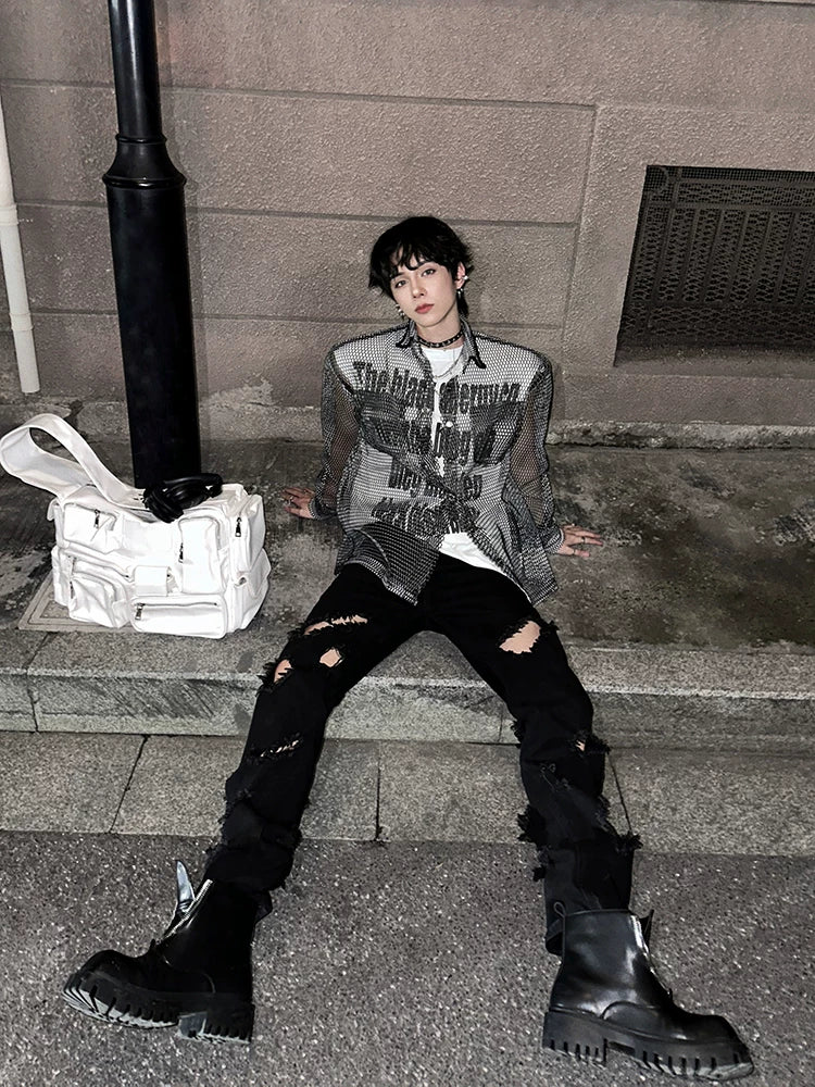 【26s Jan.】Sheer Mesh Korean-Style Casual Shirt