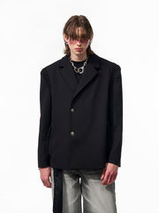 【25s Apr.】Layered Shiny Shawl Blazer