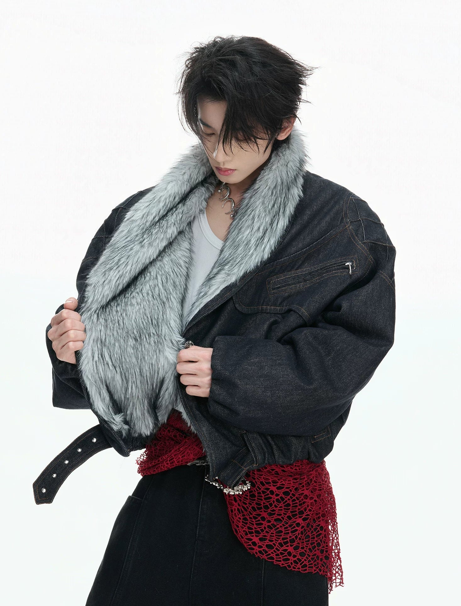 【26s Feb.】Heavyweight Raw Denim Eagle Sherpa-Lined Jacket