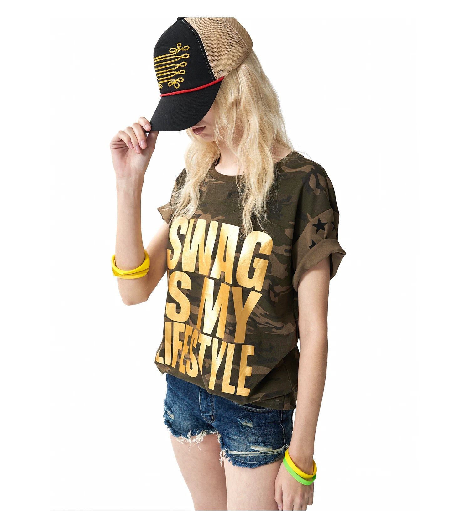 Gold Foil Camo Star Tee