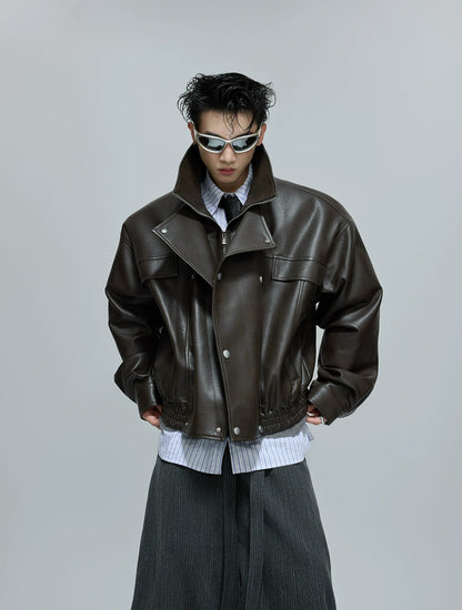 【25s Oct.】Luxurious Wild Lapel Leather Jacket