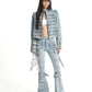 【25s Sep.】Vintage Structured Shoulder Slim Blue Denim Jacket