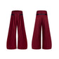 【25s Sep.】Red Wide-Leg Pants with Curved Blade Cut