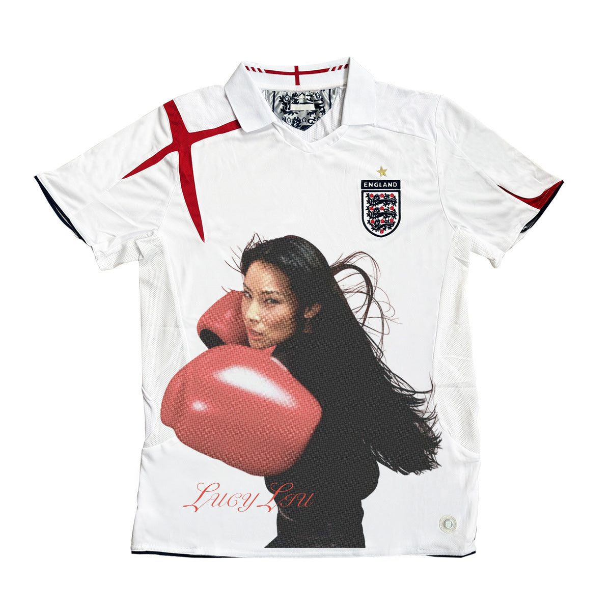 Lucy Liu Red Gloves Football Jersey
