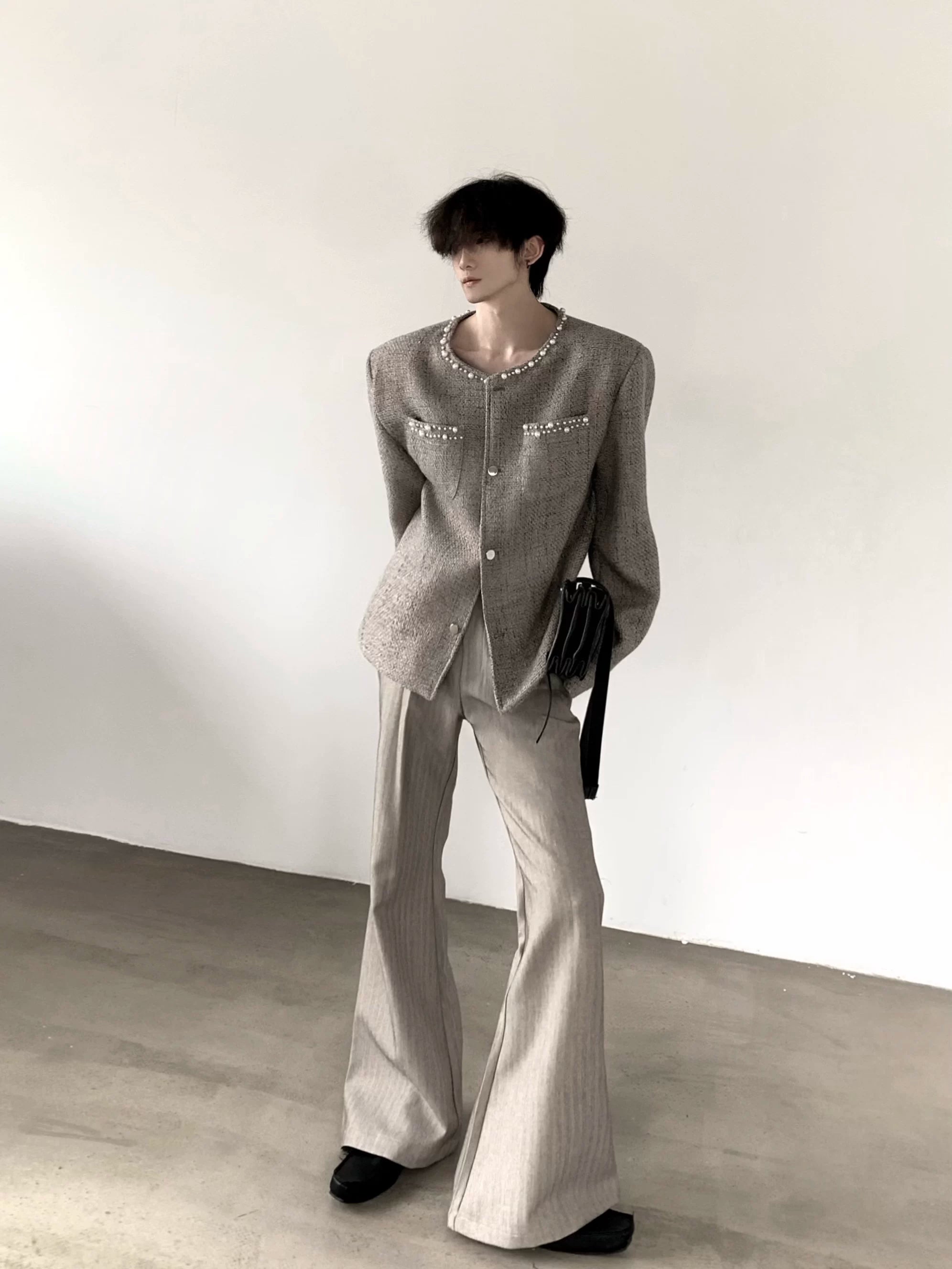 Pearl Embellished Vintage Tweed Jacket