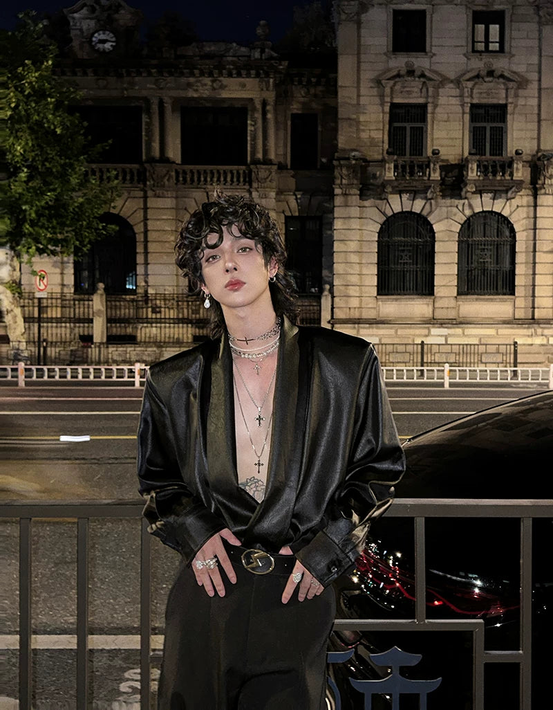 【26s Jan.】Minimal Leather Long-Sleeve Shirt