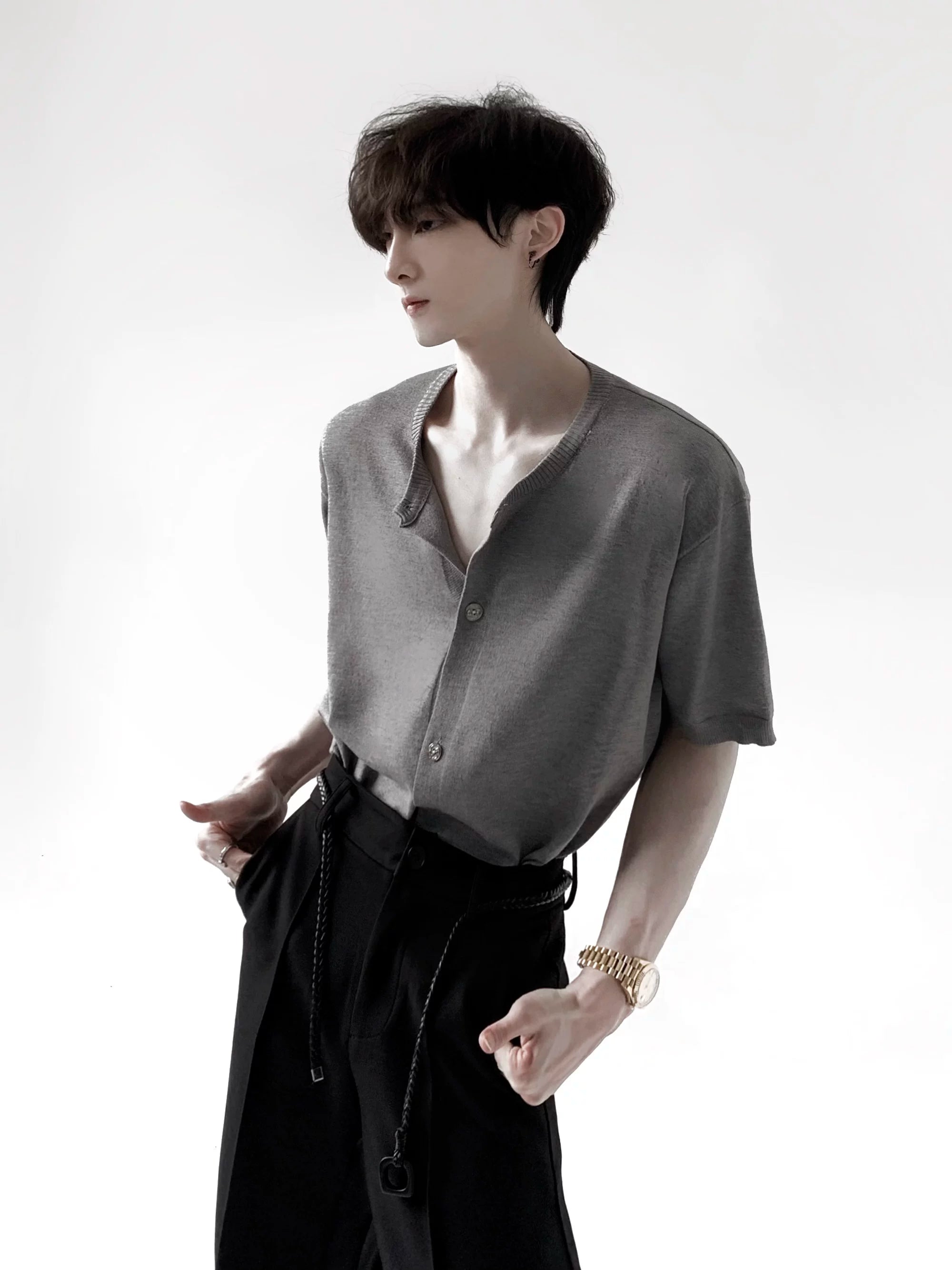 Clean Fit Knit Cardigan Tee