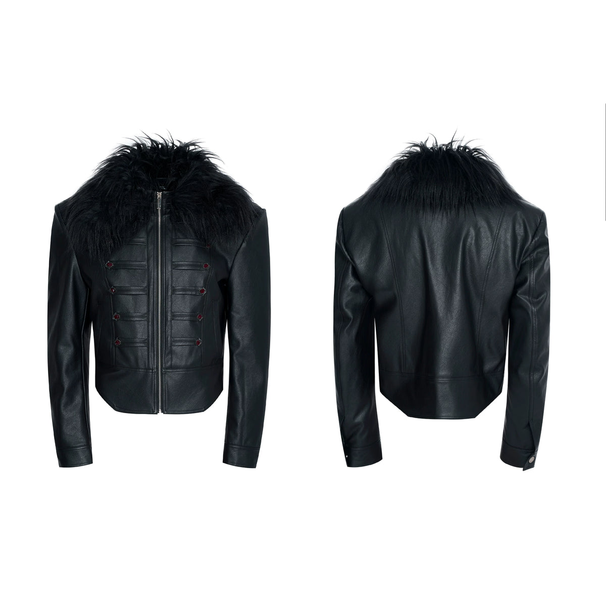 Detachable Fur-trimmed Court-style Jacket